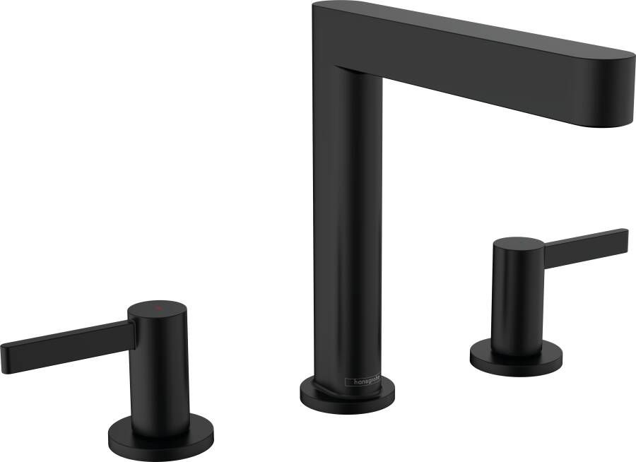 Hansgrohe Finoris 3-gats wastafelmengkraan comfortzone 160 inclusief PushOpen wastegarnituur 18 7 cm mat zwart
