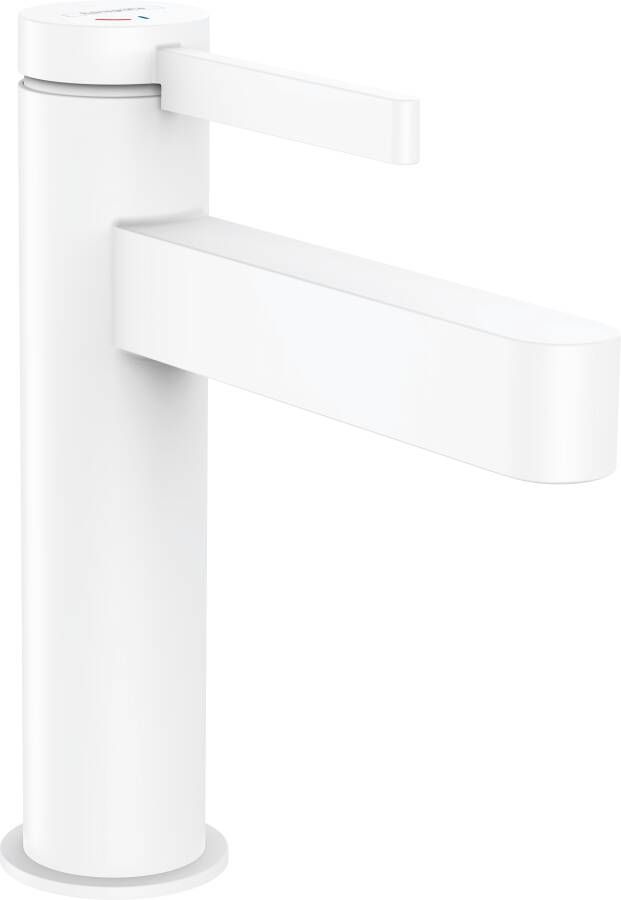 Hansgrohe Finoris ééngreeps wastafelmengkraan met coolstart comfortzone 110 en PushOpen wastegarnituur 18 2 cm mat wit