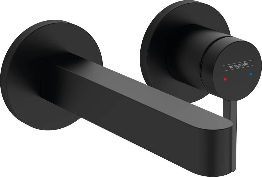 Hansgrohe Finoris ééngreeps wastafelmengkraan inbouw voorsprong 168 mm met afvoerplug mat zwart