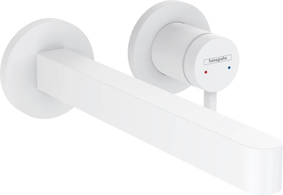 Hansgrohe Wastafelmengkraan Inbouw Finoris 2-gats 228 mm Voorsprong Met Afvoerplug Mat Wit