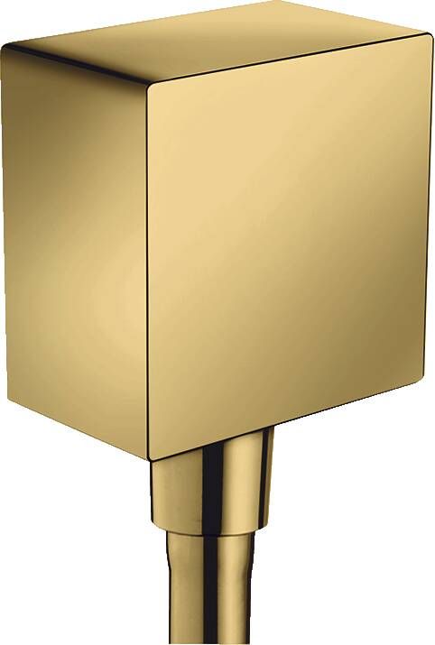 Hansgrohe Fixfit Square muuraansluitbocht m. terugslagklep polished gold 26455990 - Foto 1