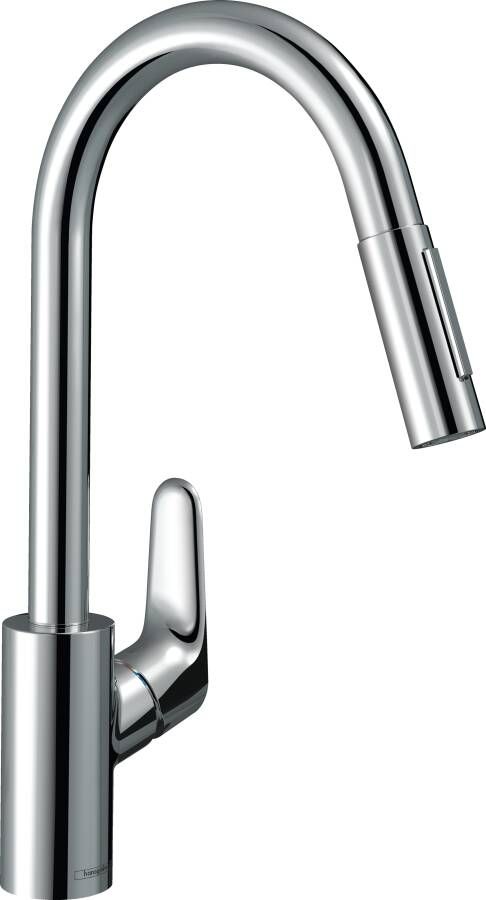 Hansgrohe Focus M41 ééngreeps keukenmengkraan 240 met uittrekbare vuistdouche 2 straalsoorten chroom