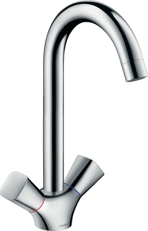 Hansgrohe Logis 1 gats keukenkraan met hoge draaibare uitloop chroom 71280000