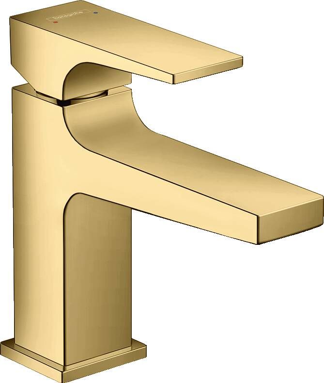 Hansgrohe Metropol toiletkraan 100 met push open waste met voorsprong vaste uitloop 12.7cm polished gold 32500990
