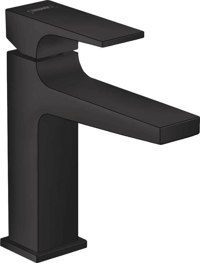 Hansgrohe Metropol 110 wastafelkraan 18.4cm hoog push open waste voorsprong 13.5cm mat zwart 32507670