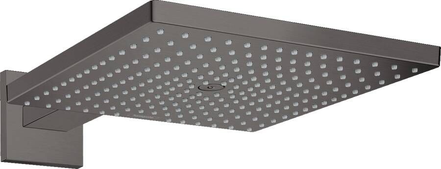 Hansgrohe Raindance E Square hoofddouche E300 1jet met douchearm 39cm 30x30cm brushed black chroom 26238340
