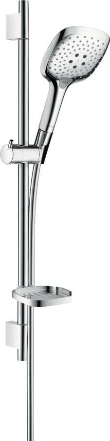 Hansgrohe Raindance Select E doucheset 150 3jet met Unica'S Puro glijstang 65 cm en zeepschaal chroom