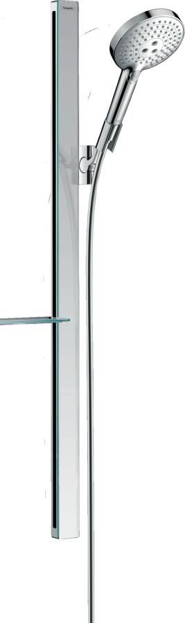 Hansgrohe Raindance Select S doucheset 120 3jet met Unica`E glijstang 90 cm met handdouche EcoSmart en zeepschaal 90 cm met Isiflex`B doucheslang 160 cm chroom - Foto 2