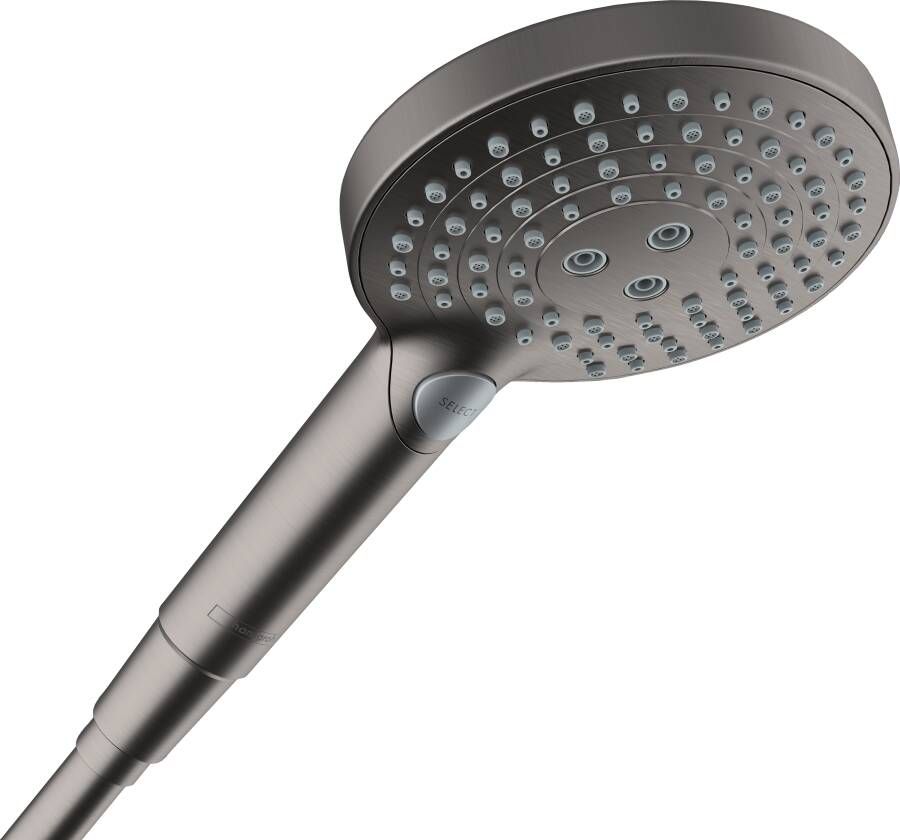 HANS GROHE Hansgrohe Raindance Select S 120 handdouche 3jet powderrain geborsteld zwart chroom