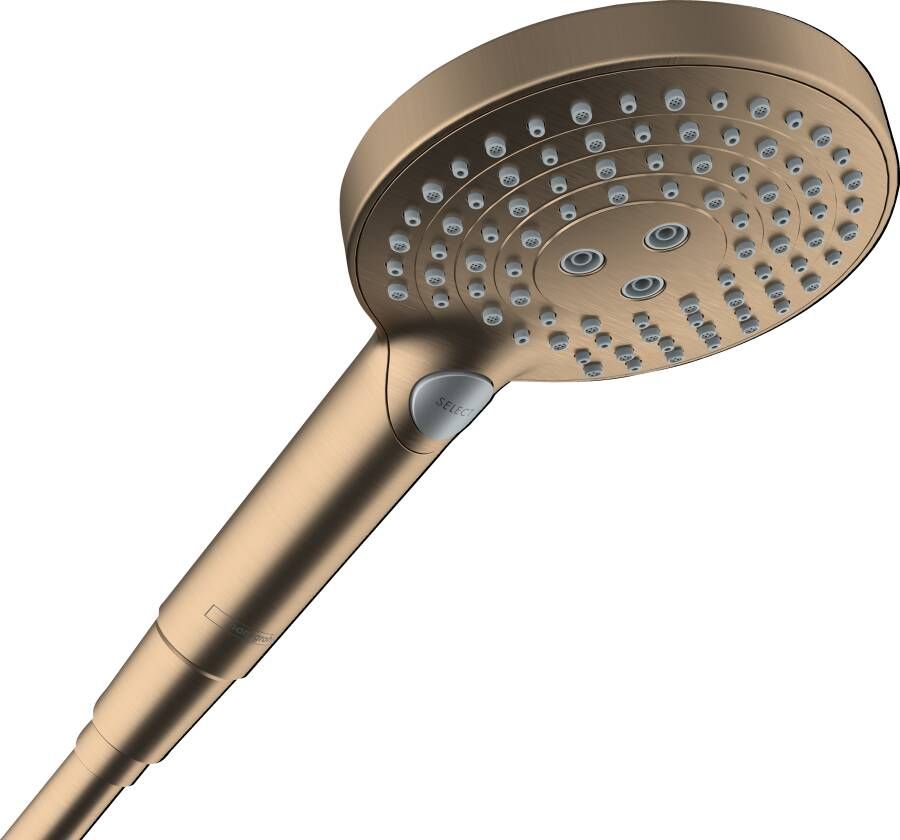 Hansgrohe Raindance Select S handdouche PowderRain met 3 straalsoorten geborsteld brons