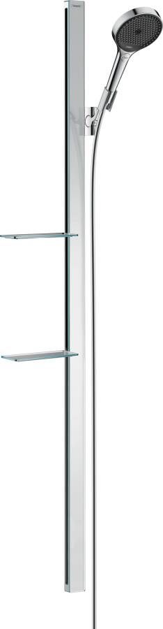 Hansgrohe Rainfinity glijstangset m. 130 3jet handdouche m. zeepschaal 150cm met doucheslang 160cm chroom 27673000