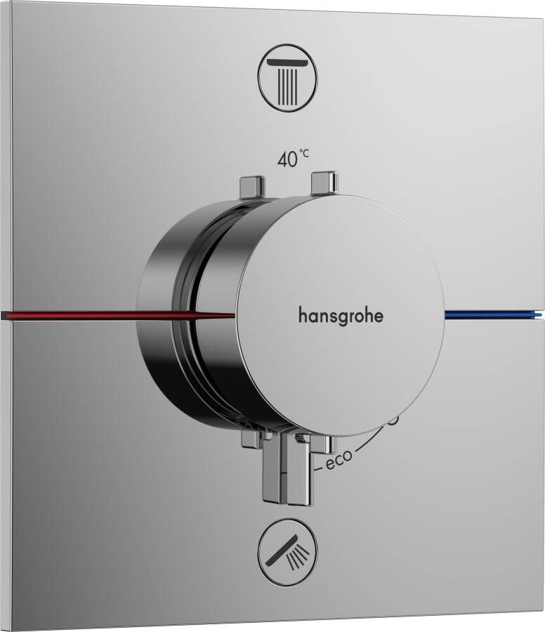 Hansgrohe ShowerSelect Comfort E thermostaat inbouw voor 2 functies met geïntergreerde zekerheidscombinatie volgens EN1717 mat wit