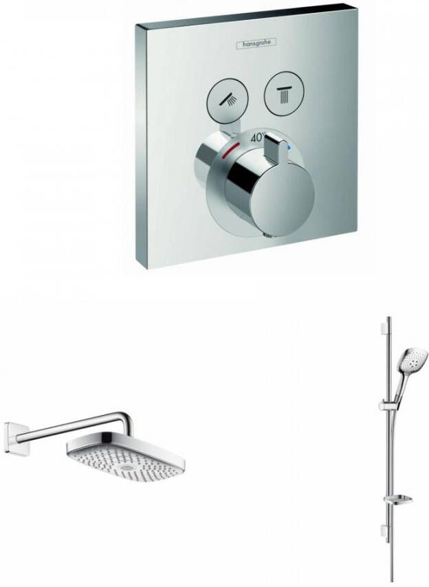 Hansgrohe Showerselect inbouw doucheset met Raindance Select E hoofddouche 2jet en glijstang chroom