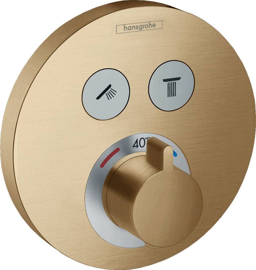 Hansgrohe ShowerSelect S thermostaat afbouwdeel voor 2 functies brushed bronze 15743140