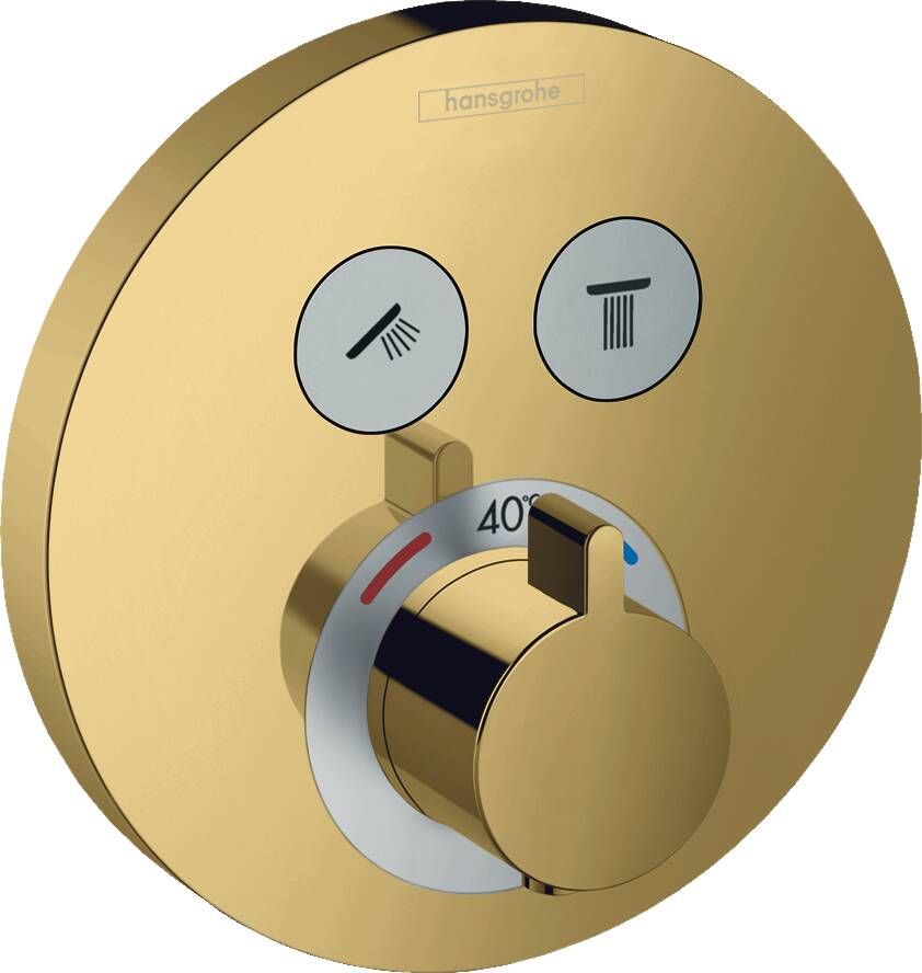 Hansgrohe ShowerSelect S afbouwdeel voor thermostaat met 2 functies polished gold optic