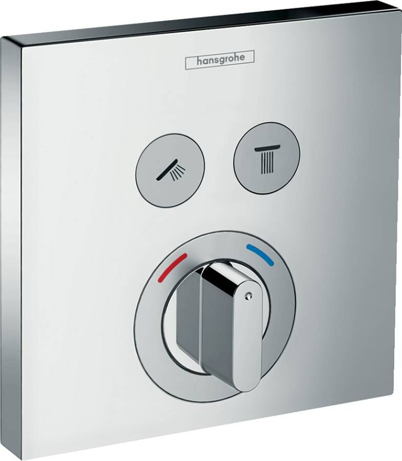 Hansgrohe ShowerSelect afbouwdeel voor inbouwmengkraan met 2 stopkranen voor 2 douchefuncties chroom 15768000
