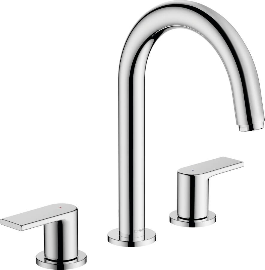 Hansgrohe Vernis Shape 3-gats wastafelmengkraan met trekwaste chroom