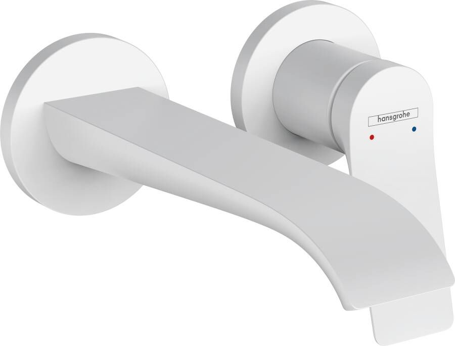 Hansgrohe Vivenis inbouw wastafelmengkraan wand voorsprong 192 mm met afvoerplug mat wit