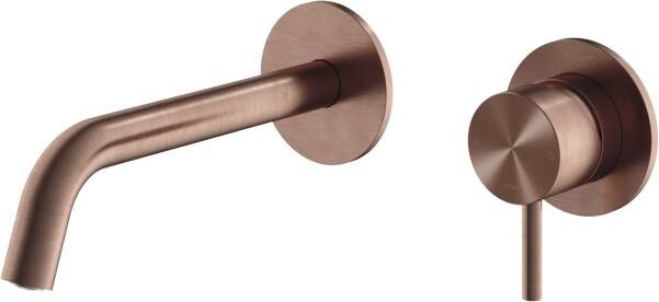 Hotbath Archie AR025 Inbouw wastafelkraan met 18 cm RVS 316 Geborsteld Koper PVD