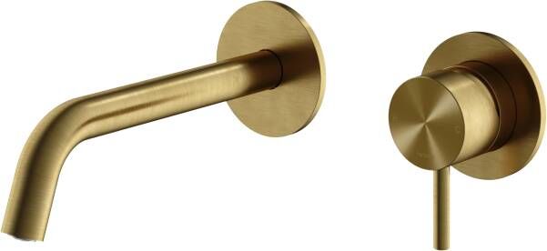 Hotbath Archie AR025 Inbouw wastafelkraan met 18 cm RVS 316 Geborsteld Messing PVD