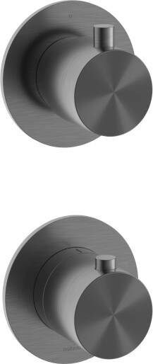 Hotbath Archie AR7009EXT afbouwdeel 2-weg omstel horizontaal verticaal RVS 316 Geborsteld Gunmetal PVD