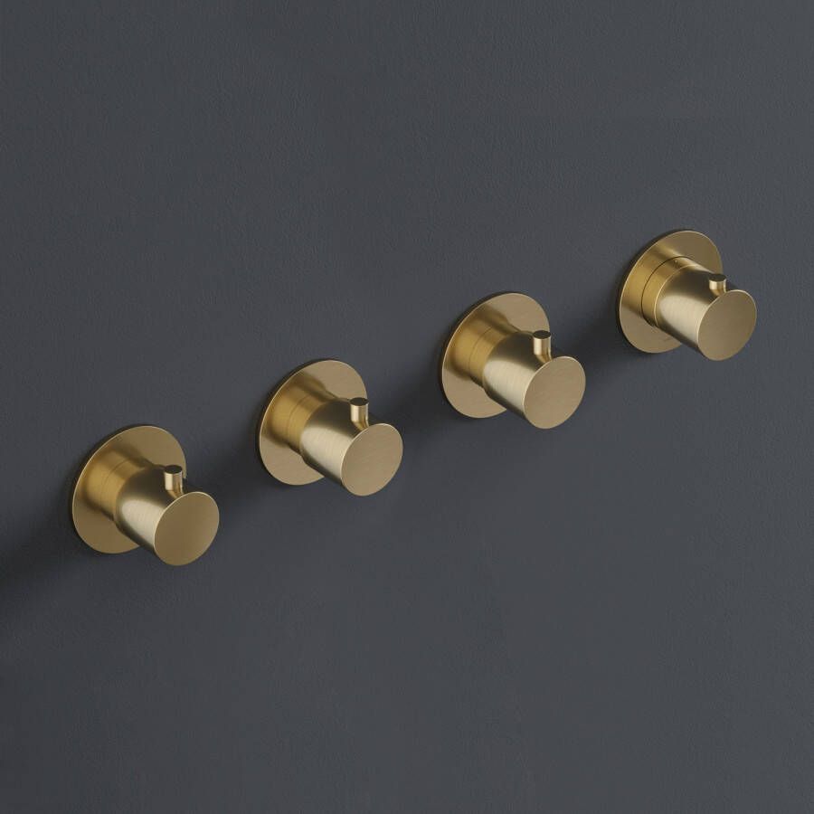 Hotbath Cobber Afbouwdeel Inbouw douche thermostaat met 3 stopkranen horizontaal en verticaal te monteren AI Verouderd Ijzer CB7070EXTAI