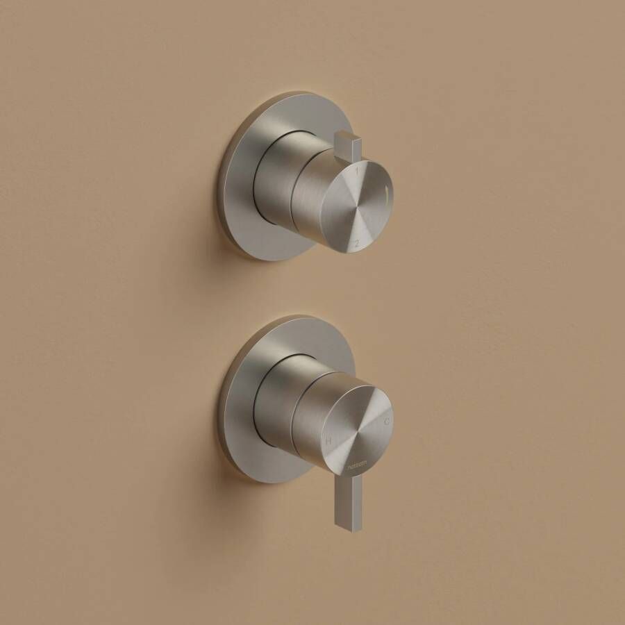 Hotbath Archie Flag AF029EXT afbouwdeel voor Inbouw mengkraan met 2-weg omstel Geborsteld Gunmetal PVD