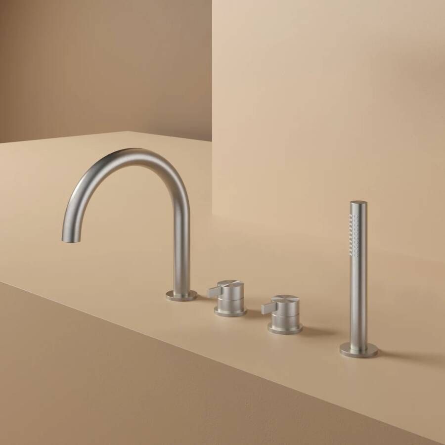 Hotbath Archie Flag AF083 badrandcombinatie met uitloop 316 RVS Geborsteld Messing PVD