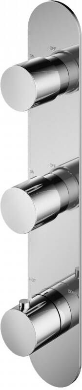 Douchekraan Hotbath Buddy Inbouw Thermostatisch Rond Verticaal Glans Chroom 3 Greeps - Foto 2
