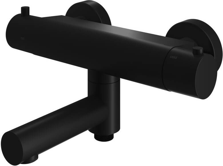 Hotbath Buddy thermostatische badmengkraan met wegdraaibare omstel uitloop 29 2 cm mat zwart - Foto 2