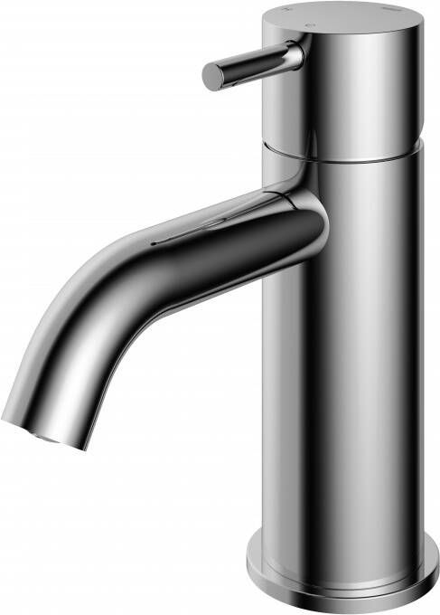 Hotbath Cobber 1-hendel wastafelmengkraan 14 3 cm hoog met gebogen uitloop van 10 7 cm chroom
