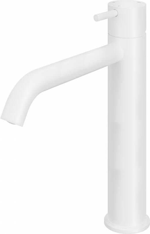 Hotbath Cobber 1-hendel hoge wastafelmengkraan 28 6 centimeter hoog met gebogen uitloop van 18 cm mat wit - Foto 2