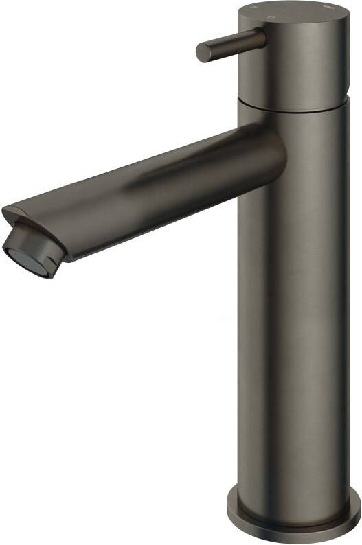 Hotbath Cobber middelhoge wastafelmengkraan met rechte uitloop zonder waste verouderd ijzer CB003MSAI