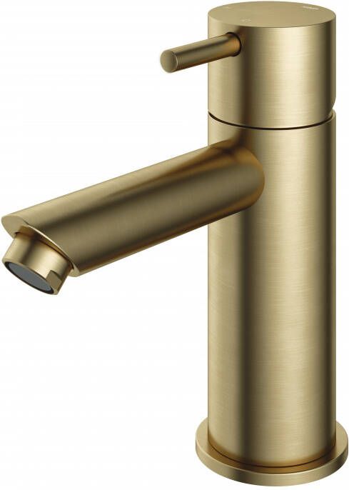 Hotbath Cobber 1-hendel wastafelmengkraan 14 3 cm hoog met rechte uitloop van 11 cm geborsteld messing - Foto 2