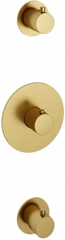 Hotbath Cobber afbouwdeel inbouwthermostaat met 2 stopkranen geborsteld messing (goud) PVD CB007EXTBBP