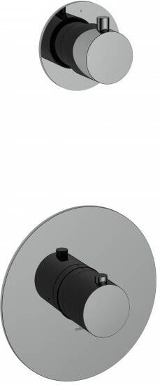 Hotbath Cobber CB012 inbouw thermostaat + inbouwdeel met 1 stopkraan zwart chroom