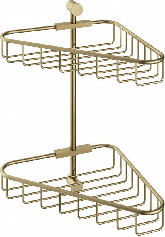 Hotbath Hoekdraadkorf Cobber Dubbel Wandmodel Geborsteld Messing Living Colours