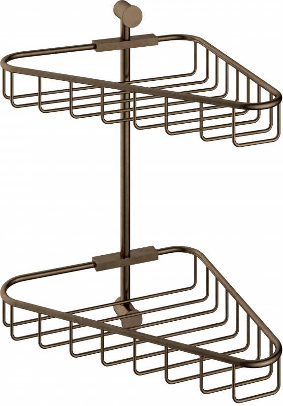 Hotbath Hoekdraadkorf Cobber Dubbel Wandmodel Verouderd Messing Living Colours