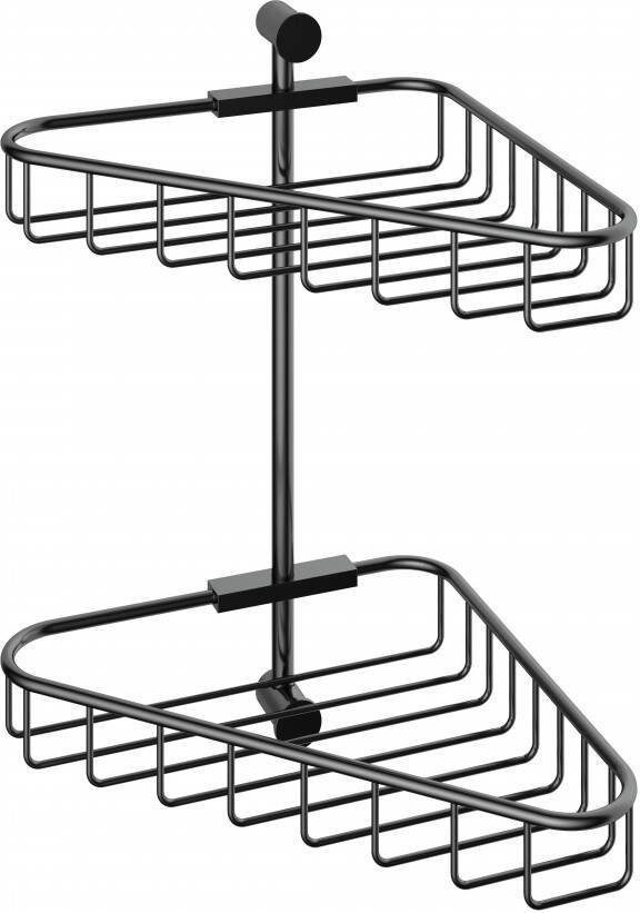 Hotbath Cobber dubbele hoekkorf 32 3 x 28 x 22 4 cm zwart chroom