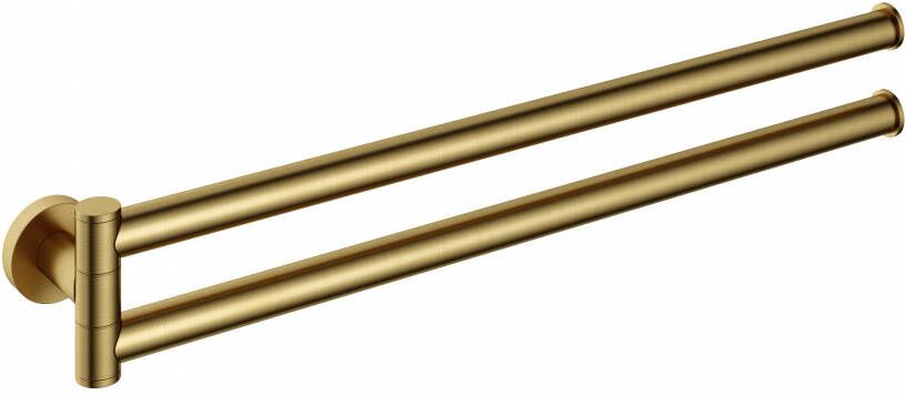 Hotbath Cobber handdoekhouder draaibaar voor 2 handdoeken geborsteld messing PVD CBA15BBP