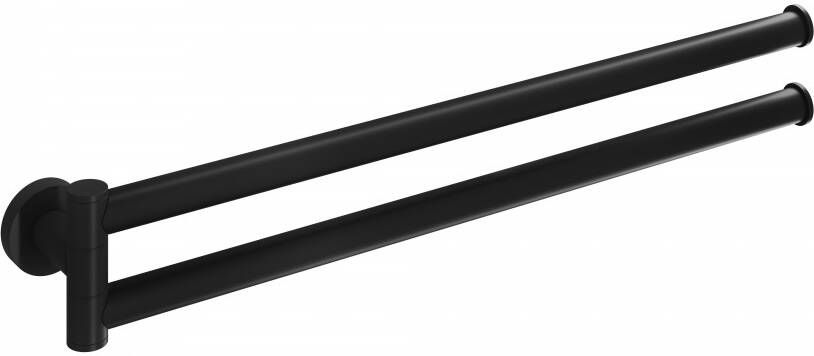 Hotbath Cobber handdoekhouder draaibaar voor 2 handdoeken mat zwart CBA15BL