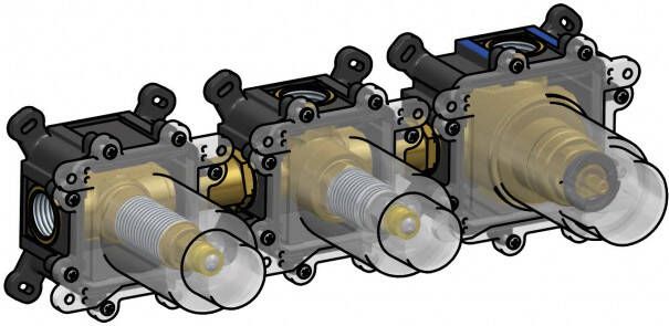 Hotbath inbouwdeel douche thermostaat met 2 stopkranen horizontale verticale plaatsing HBCB7067