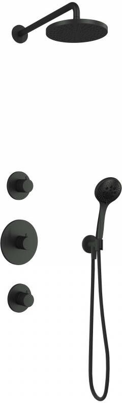 Hotbath Cobber IBS20 inbouw regendoucheset met ronde handdouche aan houder en 20cm ronde hoofddouche aan 40cm wandarm chroom - Foto 2