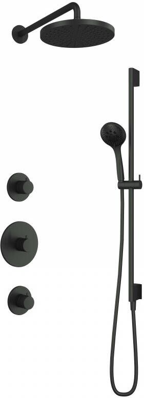 Hotbath Cobber IBS20 Regendoucheset inbouw 35cm wandarm 30cm ronde hoofddouche 3 standen handdouche glijstang chroom IBS20CR157