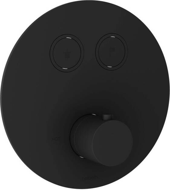 Hotbath Douchethermostaat Cobber Inbouw 2 Pushbuttons Rond Mat Zwart (excl. inbouwdeel)