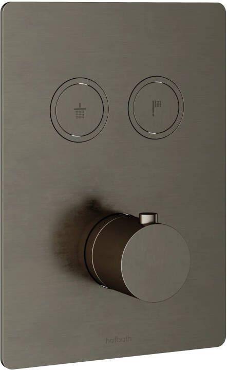 Hotbath Cobber PB009QEXT afbouwdeel voor inbouw thermostaat met 2 pushbuttons verouderd ijzer