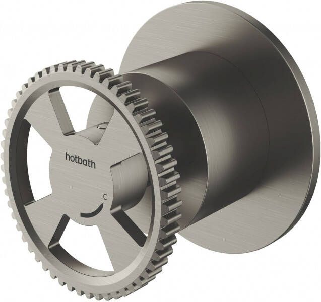 Hotbath Cobber @work losse ronde greep voor inbouw stopkraan koud geborsteld nikkel - Foto 3