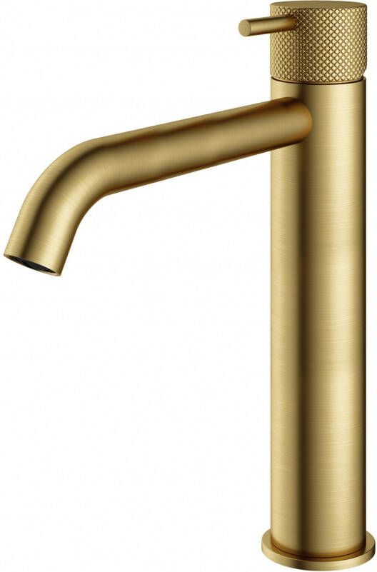 Hotbath Cobber X wastafelmengkraan zonder waste hoog 28 6 x 18 cm geborsteld messing PVD - Foto 2