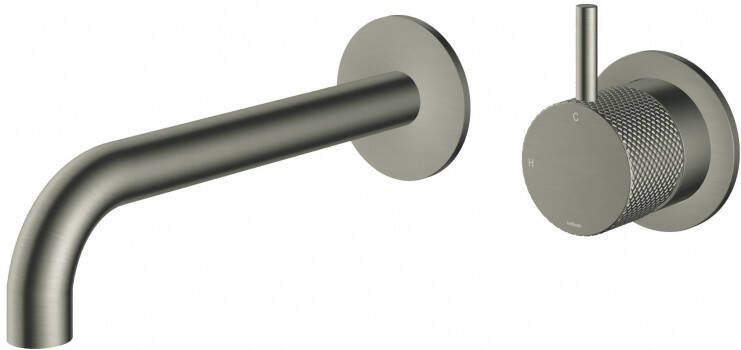 Hotbath Cobber X afbouwdeel voor wastafelmengkraan met 18cm uitloop geborsteld nikkel CX005EXT18GN - Foto 2