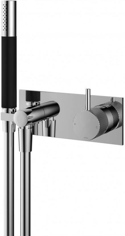 Hotbath Cobber X CX027EXT afbouwdeel inbouw douchekraan met doucheslang en handdouche chroom - Foto 2